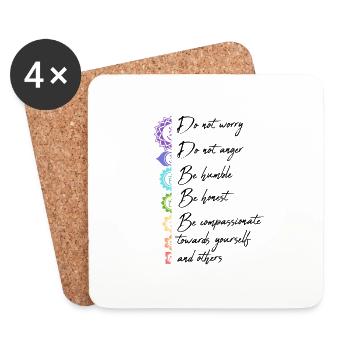 Reiki -Meister Ganzheitlicher Spiritueller Chakra - Untersetzer (4er-Set) - Weiß - Vorne