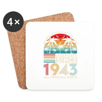 Légendaire Depuis 1943 Toutes Les Pièces D'origine - Dessous de verre (lot de 4) - blanc - Devant