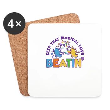 Rainbow Animal Singing Playing Unicorn Lover - Coasters (set of 4) - white - Front
