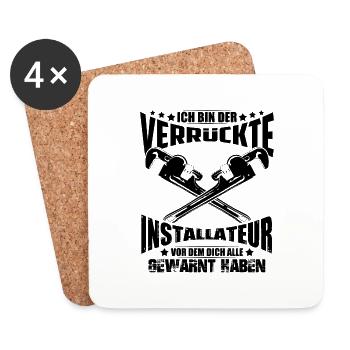 Der verrückte Installateur vor dem dich alle - Untersetzer (4er-Set) - Weiß - Vorne