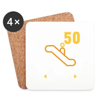 Ich bin 50 Ab jetzt gehts abwärts 50 Geburtstag - Untersetzer (4er-Set) - Weiß - Vorne