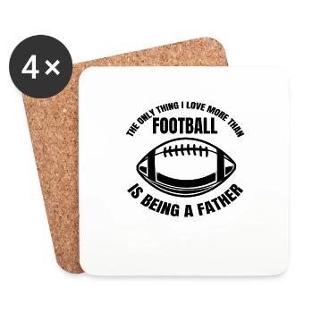 American Football Football Fan Papa Football Coach - Coasters (set of 4) - white - Front