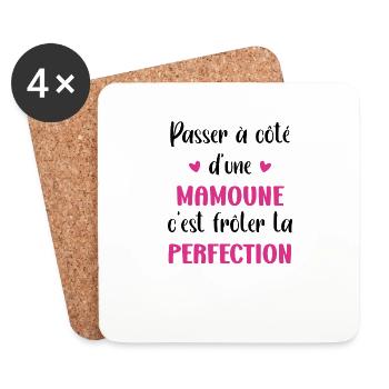 Passer a côté du mamoune c'es froler la perfection - Dessous de verre (lot de 4) - blanc - Devant