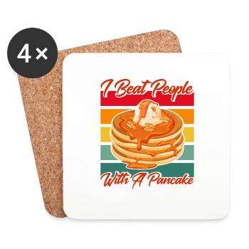 Breakfast Pancakes Pancakes Lovers Pank - Coasters (set of 4) - white - Front