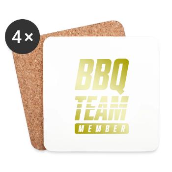 Équipe Bbq - Dessous de verre (lot de 4) - blanc - Devant