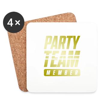 Équipe de fête - Dessous de verre (lot de 4) - blanc - Devant