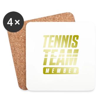 Équipe de tennis - Dessous de verre (lot de 4) - blanc - Devant