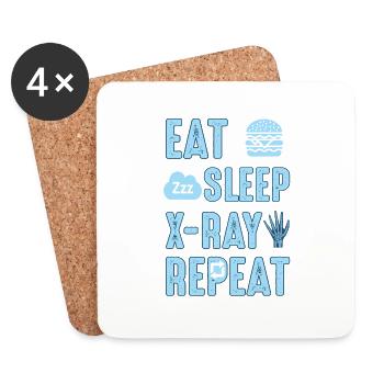 Eat Sleep X-Ray Repeat Wheel Tech Radiology - Coasters (set of 4) - white - Front
