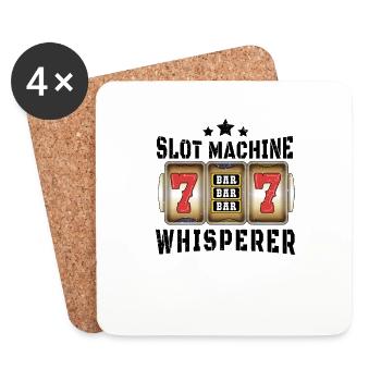Casino Gambling Slot Machine Card Game - Coasters (set of 4) - white - Front