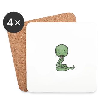 Python Snake Pithon Pi Tag Symbol Drôle de math - Dessous de verre (lot de 4) - blanc - Devant