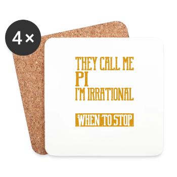 They Call Me Pi Day Symbol Funny Cute Math - Coasters (set of 4) - white - Front