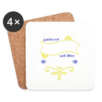 hund weihnachten geburtstagsgeschenkidee doggie - Untersetzer (4er-Set) - Weiß - Vorne