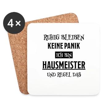 Hausmeister Lustiger Spruch Hausmeister Geschenk - Untersetzer (4er-Set) - Weiß - Vorne