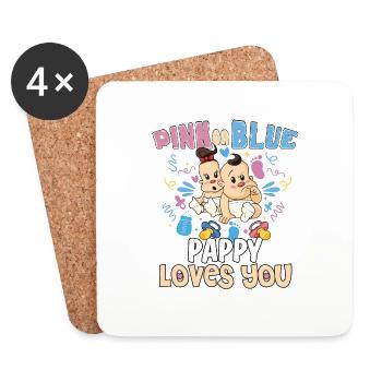 Pink or Blue Pappy t’aime le meilleur papa de tous les temps - Dessous de verre (lot de 4) - blanc - Devant
