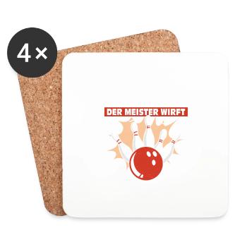 Ruhe der Meister wirft Bowling Strike Spare Pin - Untersetzer (4er-Set) - Weiß - Vorne