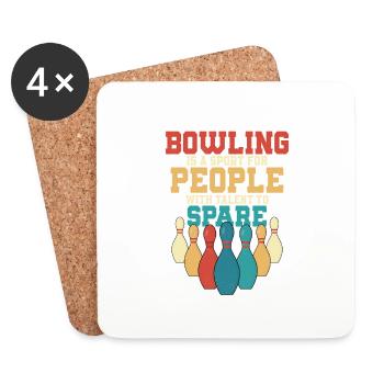 Le bowling est un sport pour les personnes ayant du talent à revendre - Dessous de verre (lot de 4) - blanc - Devant