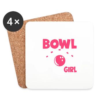 Je sais que je joue au bowling comme une fille Essayez de continuer à jouer en équipe - Dessous de verre (lot de 4) - blanc - Devant