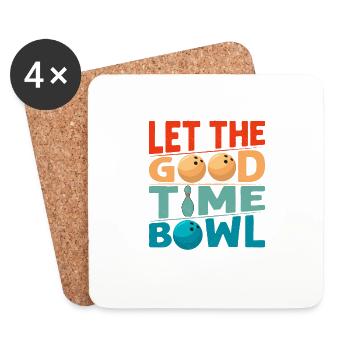 Let The Good Time Bowl Bowling StrikeTeam Player - Untersetzer (4er-Set) - Weiß - Vorne