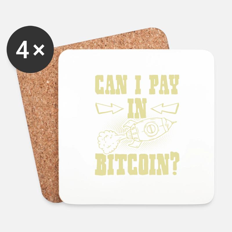 pay with bitcoin - Untersetzer (4er-Set) - Weiß