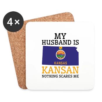 Rien ne me fait peur Kansan mari Kansas - Dessous de verre (lot de 4) - blanc - Devant
