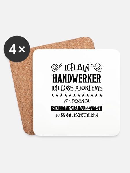 Handwerker Lustiger Spruch Job Heimwerker Geschenk - Untersetzer (4er-Set) - Weiß