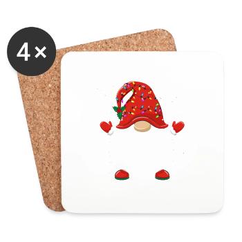 Noël Nain Reine Gnome Familles de Noël - Dessous de verre (lot de 4) - blanc - Devant