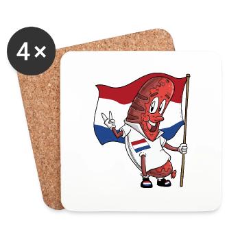 Dutch Pork Bratwurst - Coasters (set of 4) - white - Front
