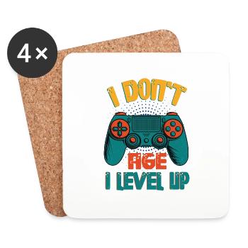 I DON'T AGE I LEVEL UP - Gaming - Untersetzer (4er-Set) - Weiß - Vorne