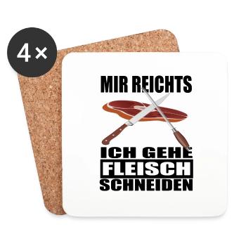 Fleischer Metzger Zerleger Schlachter - Untersetzer (4er-Set) - Weiß - Vorne