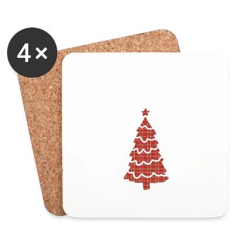 Joyeux Noël Drôle de Chemise de Noël - Dessous de verre (lot de 4) - blanc - Devant