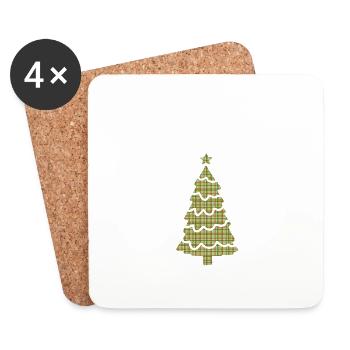 Joyeux Noël Drôle de Chemise de Noël - Dessous de verre (lot de 4) - blanc - Devant