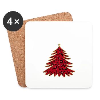 Joyeux Noël Drôle de Chemise de Noël - Dessous de verre (lot de 4) - blanc - Devant