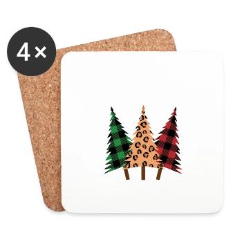 Joyeux Noël Drôle de Chemise de Noël - Dessous de verre (lot de 4) - blanc - Devant