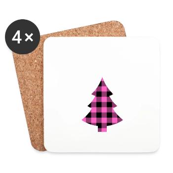 Joyeux Noël Drôle de Chemise de Noël - Dessous de verre (lot de 4) - blanc - Devant