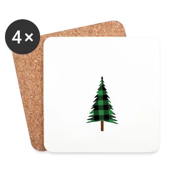 Joyeux Noël Drôle de Chemise de Noël - Dessous de verre (lot de 4) - blanc - Devant