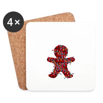 Joyeux Noël Drôle de Chemise de Noël - Dessous de verre (lot de 4) - blanc - Devant