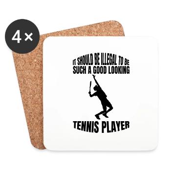 Joueur de tennis Club de tennis Raquettes de tennis - Dessous de verre (lot de 4) - blanc - Devant
