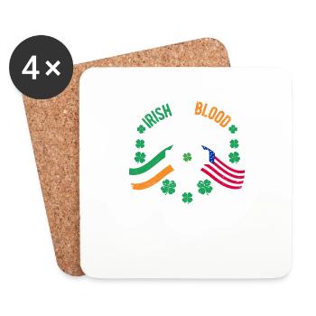 Irish American Flag Celtic Cross Lust - Coasters (set of 4) - white - Front
