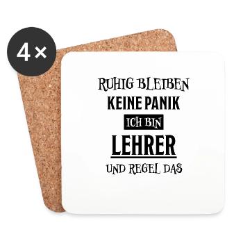Lehrer Lustige Spruch Unterricht Lehrer Geschenk - Untersetzer (4er-Set) - Weiß - Vorne