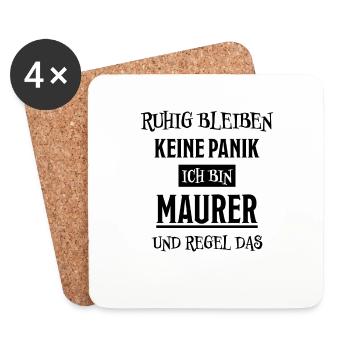 Maurer Lustiger Spruch Baustelle Maurer Geschenk - Untersetzer (4er-Set) - Weiß - Vorne