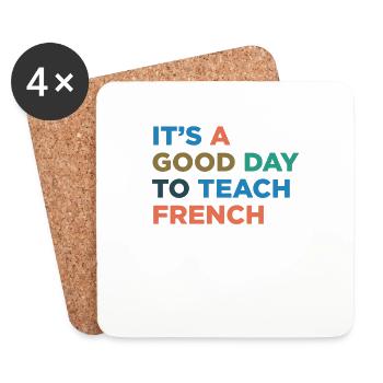 Teaching French teachers - Coasters (set of 4) - white - Front