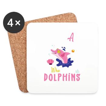 Juste une fille qui aime les dauphins - Dessous de verre (lot de 4) - blanc - Devant