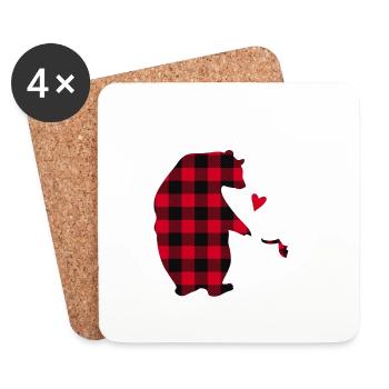 Grand-père ours - Dessous de verre (lot de 4) - blanc - Devant