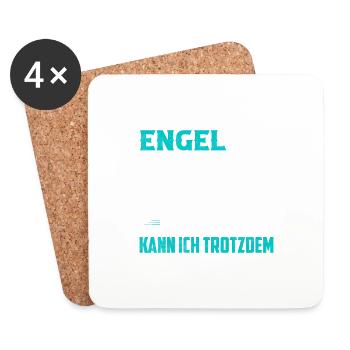 Ich bin zwar kein Engel aber fliegen Pilot Flugze - Untersetzer (4er-Set) - Weiß - Vorne