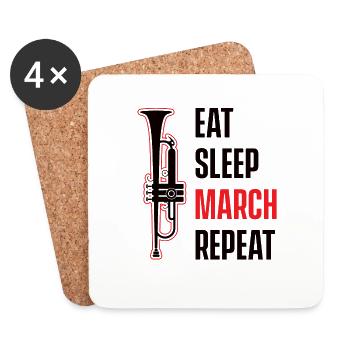 Trumpet Trumpeters Brass Band Trumpets - Coasters (set of 4) - white - Front