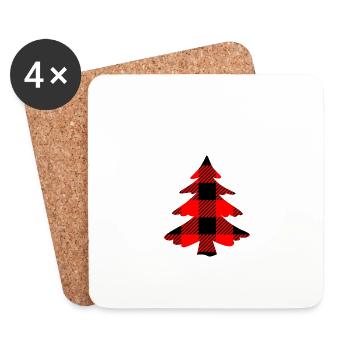 Joyeux Noël Drôle de Chemise de Noël - Dessous de verre (lot de 4) - blanc - Devant
