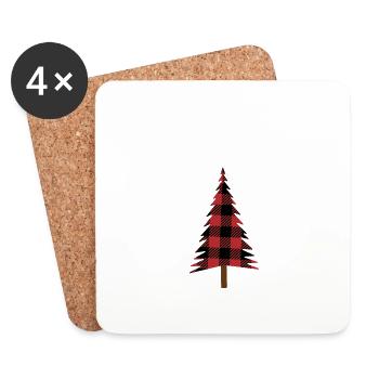 Joyeux Noël Drôle de Chemise de Noël - Dessous de verre (lot de 4) - blanc - Devant