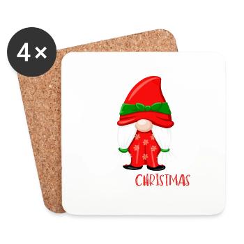 Joyeux Noël Drôle de Chemise de Noël - Dessous de verre (lot de 4) - blanc - Devant