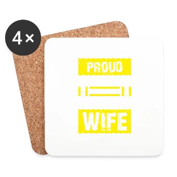 Proud Husband of a Freaking Awesome Wife Health - Coasters (set of 4) - white - Front