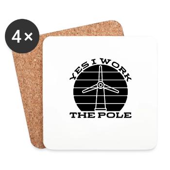 Yes I Work The Retro Windmill Turbine Technician - Untersetzer (4er-Set) - Weiß - Vorne